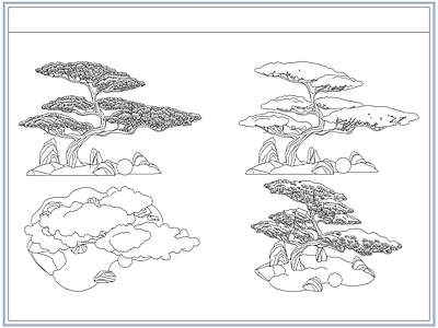 灌木种植 庭院景观松树