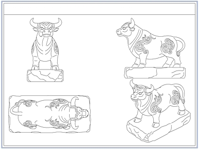 综合软装摆件图库 牛景观牛雕塑摆件