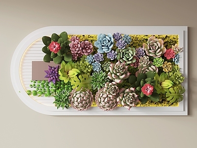 现代花艺 多肉植物墙盆栽