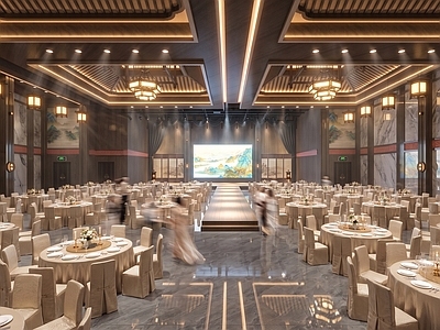 新中式宴会厅 酒店宴会厅 内含封面效果图
