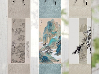 中式挂画 宋式挂画装饰画 立轴卷轴挂画 中式装饰挂画 复古挂画装饰品 棉麻绢纸强势挂画