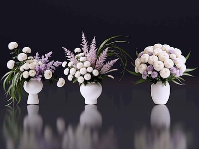 极简花瓶 2D现代轻奢花艺 现代侘寂花瓶花艺 法式复古花艺 高级感花艺 软装摆件