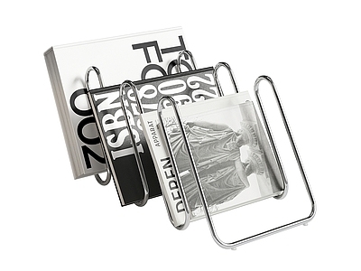 现代简约书籍 办公金属杂志架 包豪斯黑白书本 杂志架报刊架