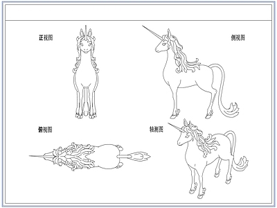 综合软装摆件图库 独角兽雕塑摆件