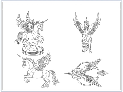 综合软装摆件图库 独角兽雕塑摆件