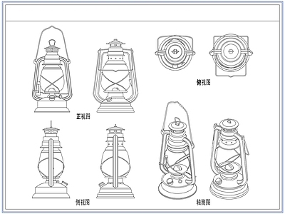 综合软装摆件图库 复古老式煤油灯