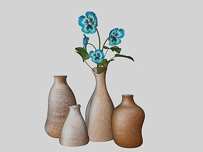 侘寂花艺 花瓶 陶瓶 画