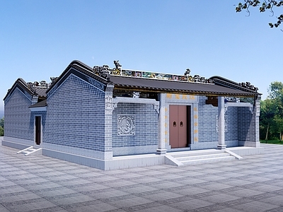 中式古建古建筑 祠堂 古建筑 宗祠 岭南建筑 祖宅