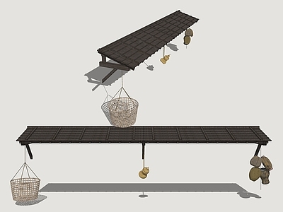 中式屋檐 屋檐挂件 古代生活用具 古民居屋檐