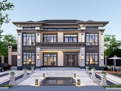 别墅建筑 新中式别墅
