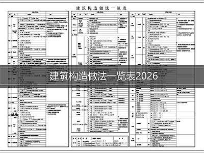 建筑综合节点 建筑构造做法表