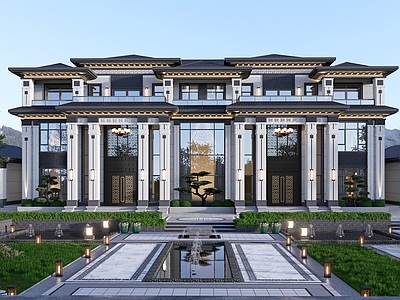 别墅建筑 新中式别墅