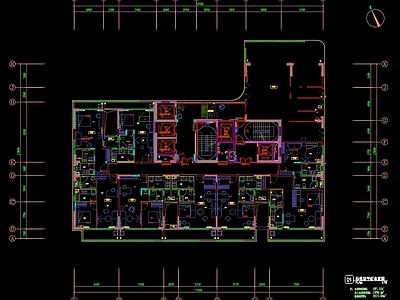 酒店建筑 酒店标准层套图 人才公寓套图 员工宿舍套图