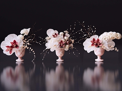 极简花瓶 2D现代轻奢花艺 现代侘寂花瓶花艺 法式复古花艺 高级感花艺 软装摆件