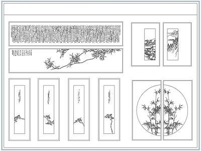 综合软装摆件图库 新中式装饰挂画