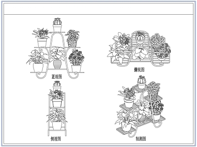 综合软装摆件图库 花架花盆盆栽