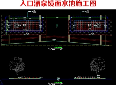 镜面水景 入口涌泉镜面水景 水池种植池