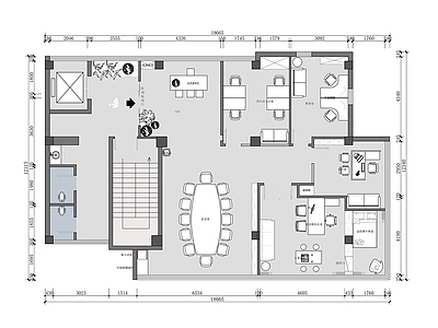 整体办公空间 办公室平面图 办公室平面 办公室 开敞办布置图 办公空间