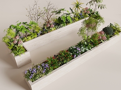 现代花境 花池 花坛 植物堆 花箱 绿植造景