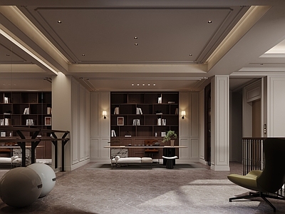 中古风开放式书房