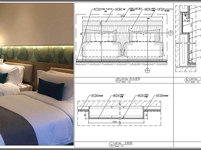 背景墙节点 酒店床头背景 墙面暗藏灯带 背景墙 墙面节点