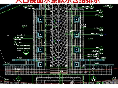 跌水景观 镜面水景跌水池 水池种植池 水景景墙详图