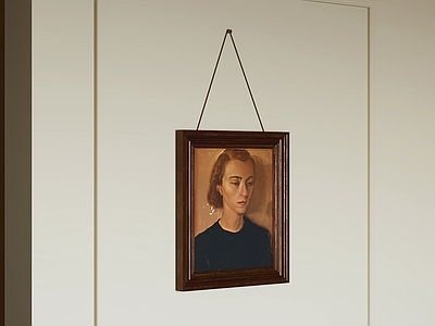 中古风挂画 肖像画 挂画 装饰画 木质画框 悬挂画