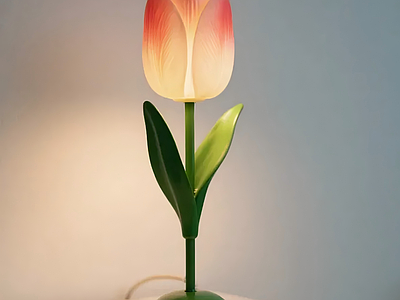 复古台灯 郁金香花朵台灯 渐变色花瓣 复古花艺氛围灯