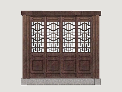 中式艺术隔断 古风门窗 古代建筑窗户