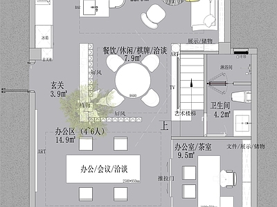 独立办公室 办公室 户型改造 会所平面 办公室平面