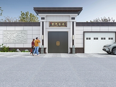 新中式景观大门 新中式入户门 庭院门 别墅大门