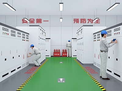 现代简约其他公共空间 配电间 高压开关柜 配电室