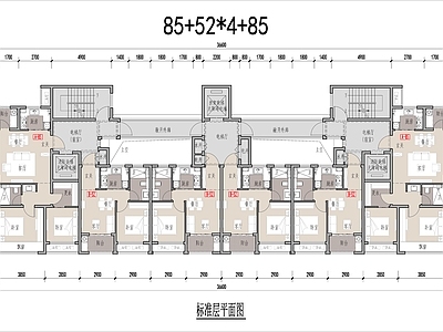 公寓建筑 类住宅公寓 52与85平 条形类住宅公寓 50m以下公寓