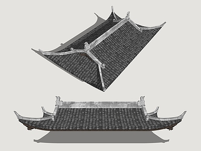 中式古建屋檐 坡屋顶 古建屋檐 古风戏台屋顶