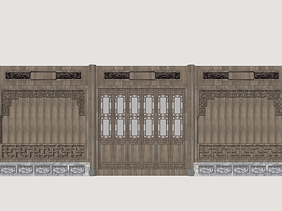 中式艺术隔断 古建门窗 古风建筑门窗 古代建筑门窗