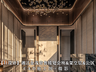 售楼处 湘江金茂府 售楼处会所 架空层公区 施工图