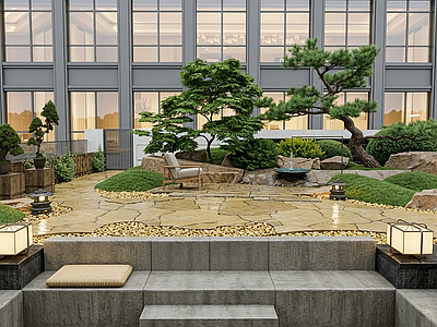 新中式景观屋顶花园 屋顶花园 中式庭院 私家别墅 庭院花园