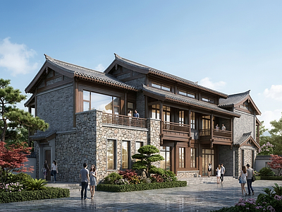 民宿建筑 酒店 古建 民宿 建筑施工图