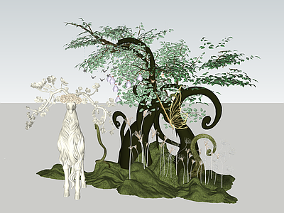 奇幻艺术宴会厅 婚礼泡雕 泡雕鹿 森系宴会厅