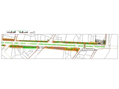 商业街景观 城市道路景观总平 行道树绿化布局 街道横断面示意 沿街步道设计