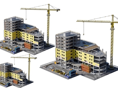 框架结构 公寓楼建筑工地 工地楼房建筑施工 建筑工地 工地施工设备 住宅工地吊塔器械