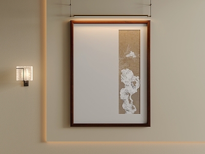 新中式挂画 宋式挂画 写意奇石装饰画 禅意石鸟装饰画