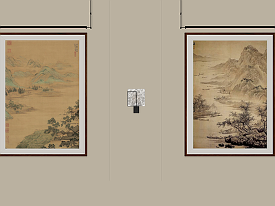 新中式挂画 水墨装饰画 禅意装饰画 写意湖山立画