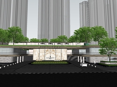 现代主义小区景观 龙湖展示区