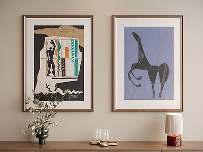 中古风抽象挂画 中古风组合装饰画