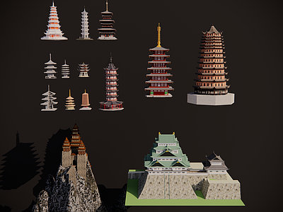 中式古建古建筑 古建塔 古建结构 塔结构 寺庙建筑 景观塔