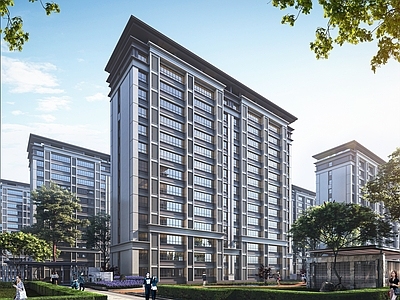 新中式小区建筑