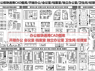整体办公空间 办公室 会议室 卫生间 档案室 经理室
