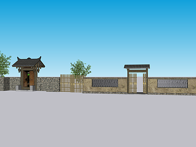 中式古建入口大门