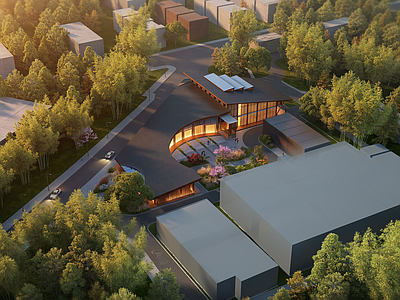 新中式小公建 竹产业园 竹建筑 中式建筑
